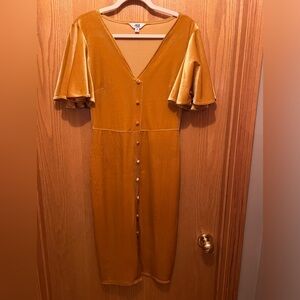 Golden velvet, women’s M, Jack by BB Dakota, midi dress